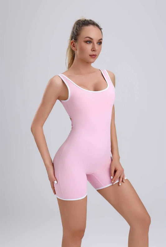 Contrast Edge Cut Out Push Up Unitard