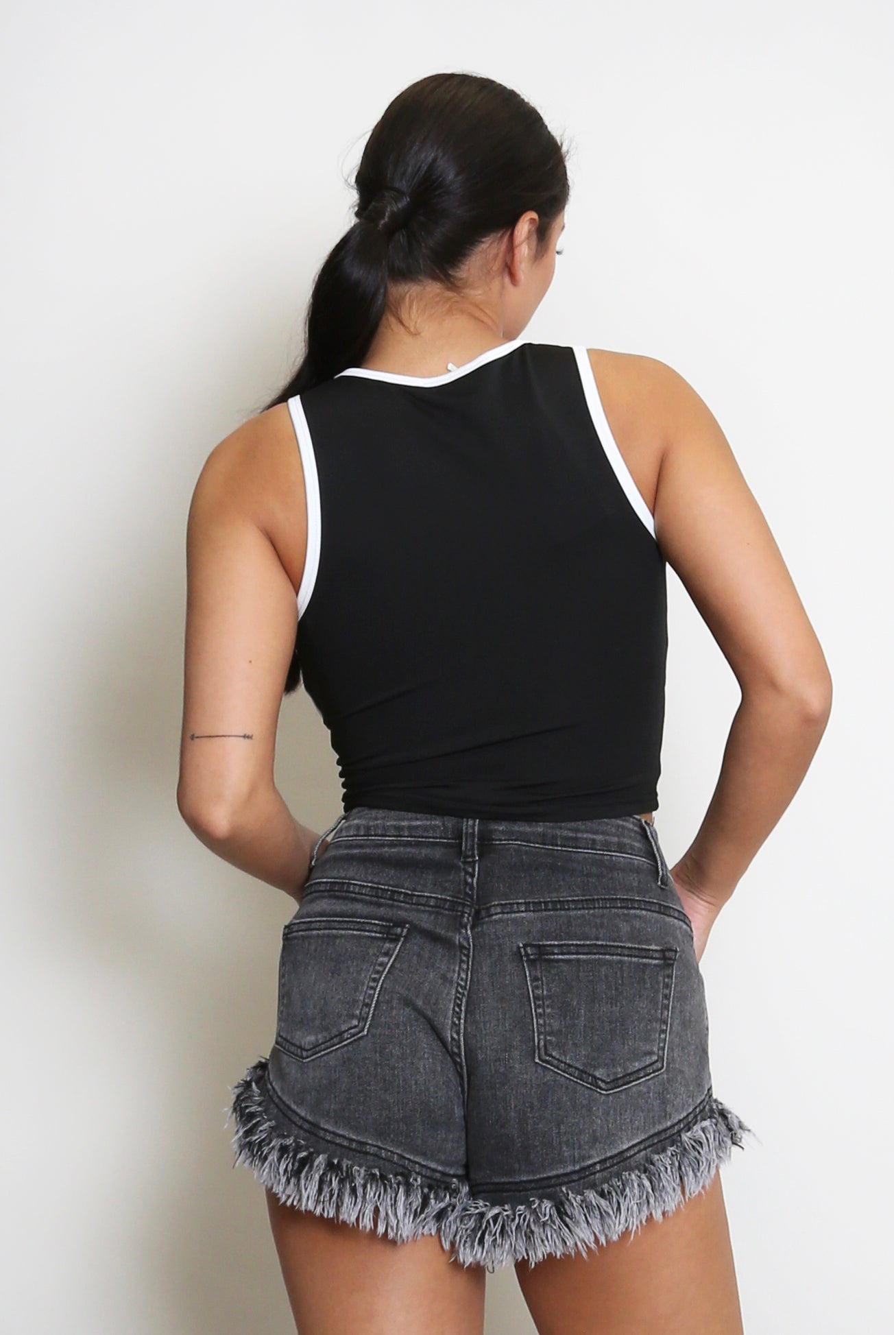 Slogan Zip Front Sleeveless Crop Top