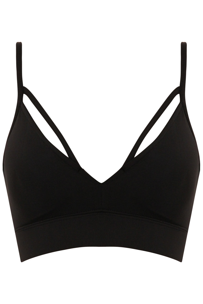 Black Strap Silk Bralet