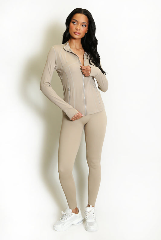 Sculpted Gym Jacket And Legging Set