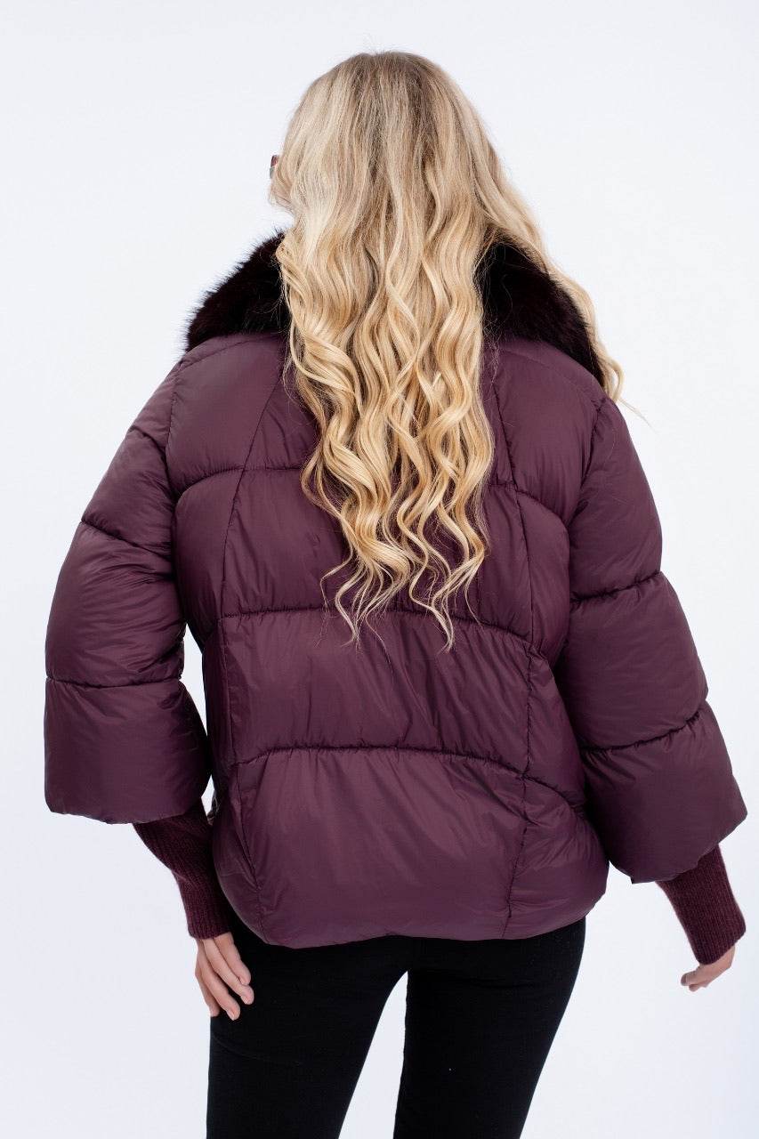 Knitted Cuff Puffer Jacket