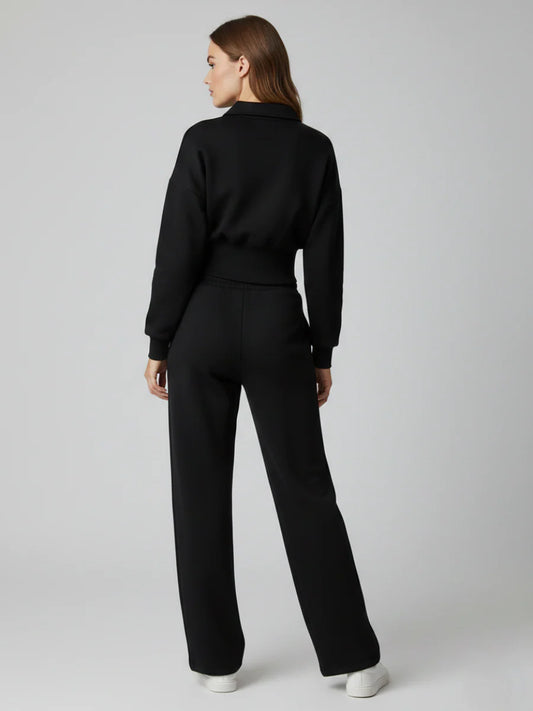 Buttoned Collar Top & Fleece Trouser Co-ord