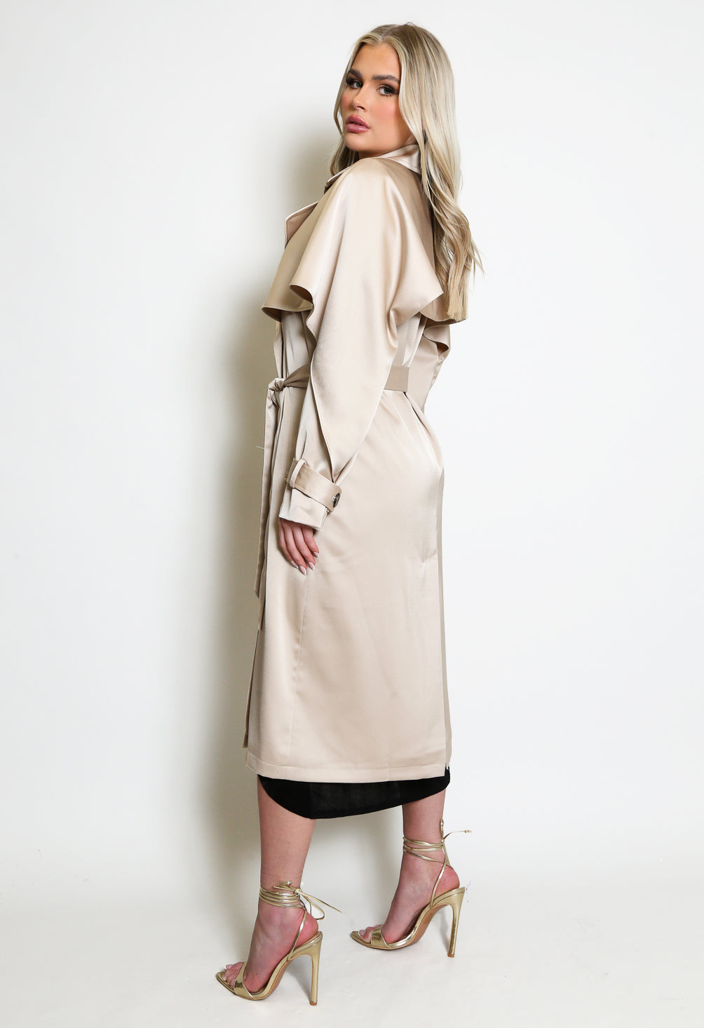 Luxe Satin Trench Coat