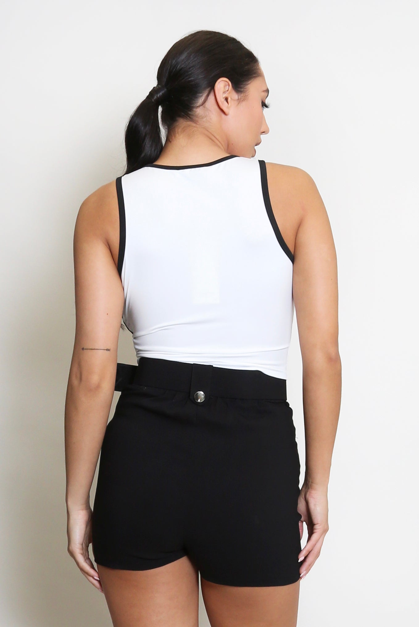 Slogan Zip Front Sleeveless Crop Top