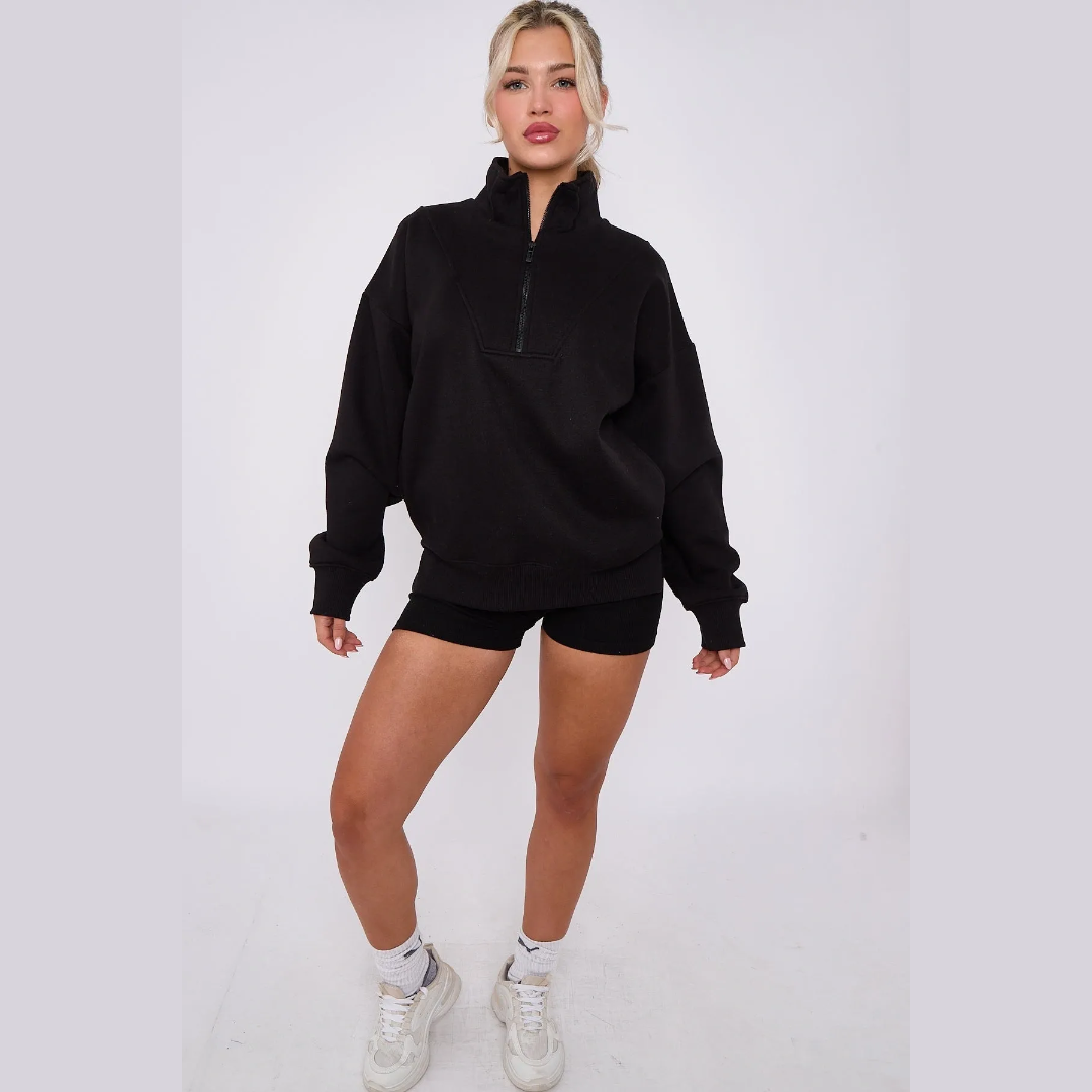 1/2 Zip Top & Shorts Fleece Co-ord