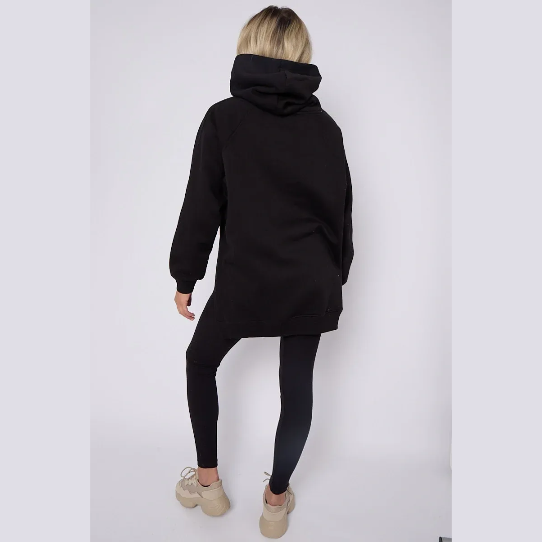Oversized Split Sides Hoodie & Ribbed Leggings Co-ord