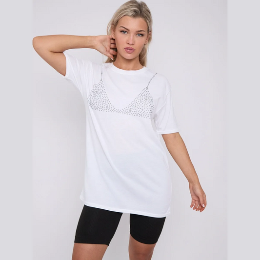 Glitter Bralet Pattern T-Shirt