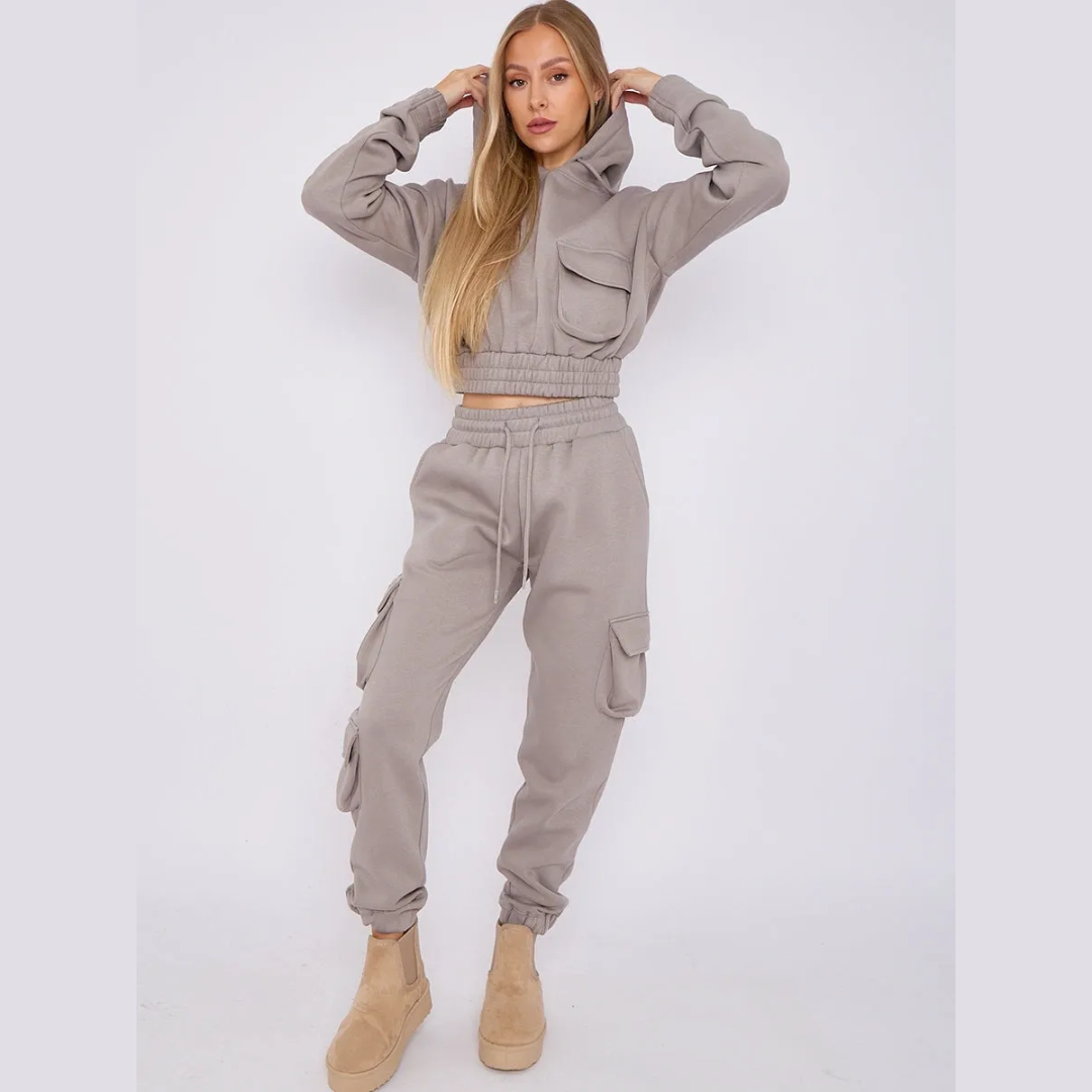 Cargo Pockets Fleece Tracksuit