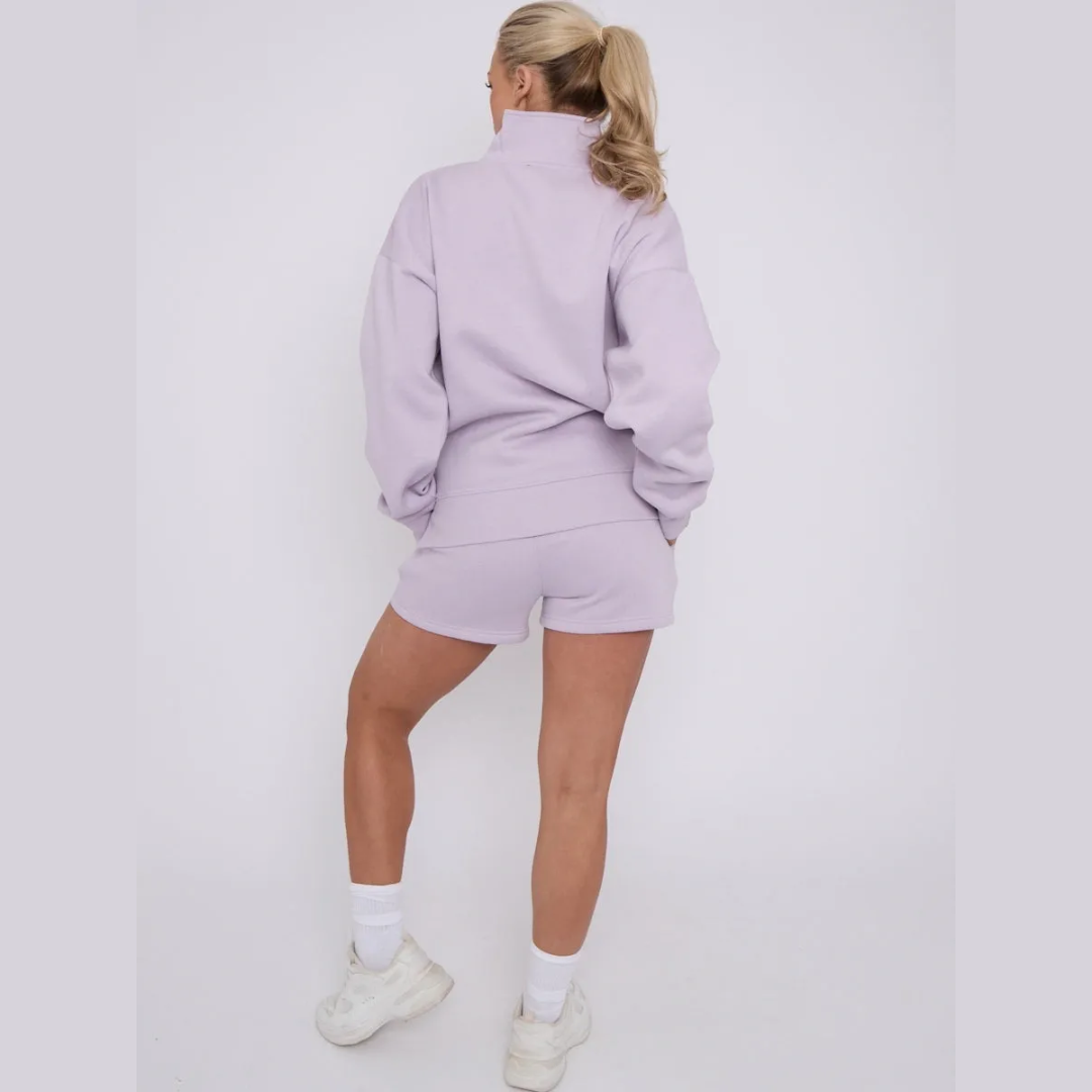 1/2 Zip Top & Shorts Fleece Co-ord