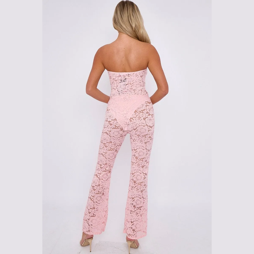 Lace Detail Bandeau Corset Jumpsuit