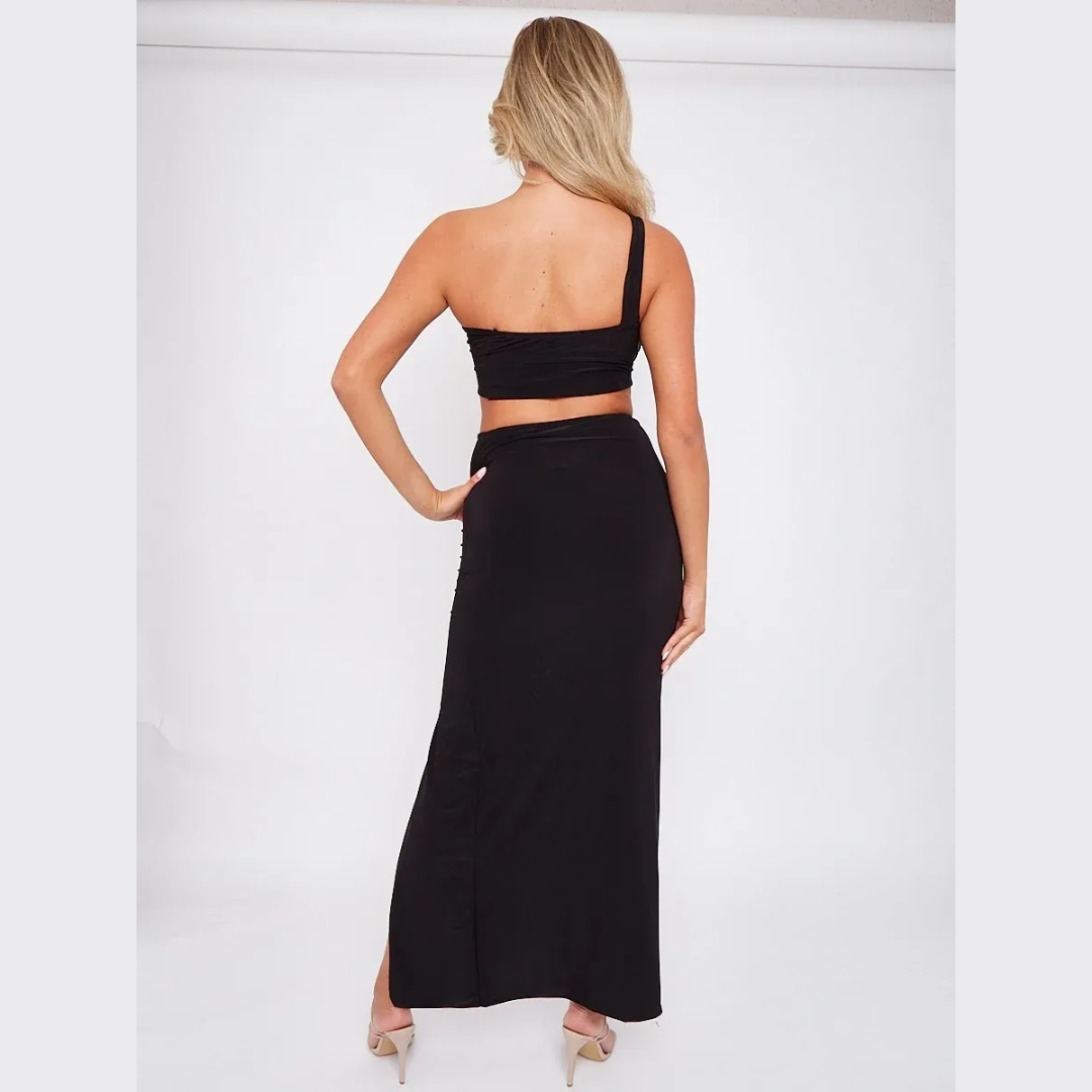 Slinky Cross Top & Twisted Maxi Skirt Co-ord