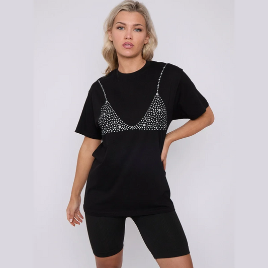 Glitter Bralet Pattern T-Shirt