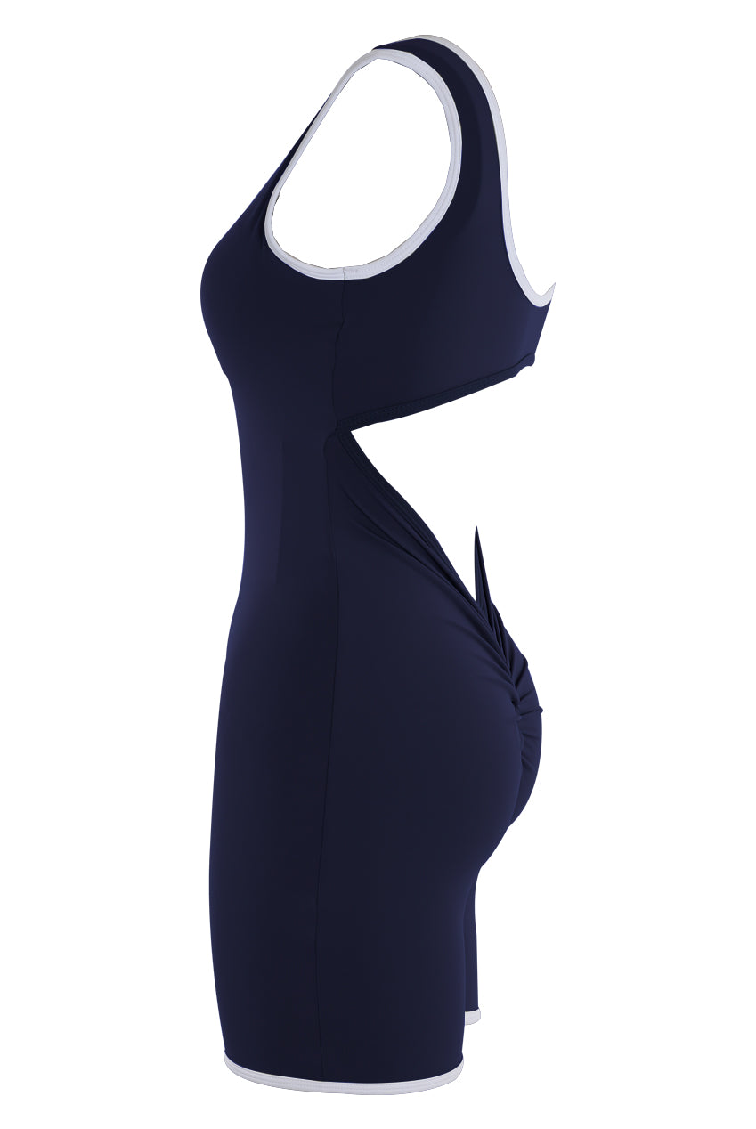 Contrast Edge Cut Out Push Up Unitard