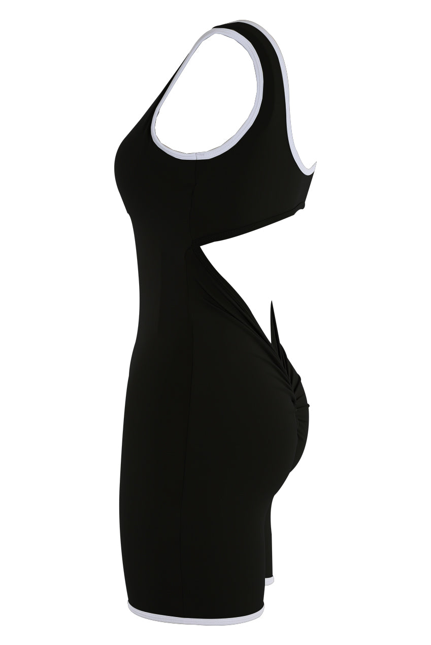 Contrast Edge Cut Out Push Up Unitard