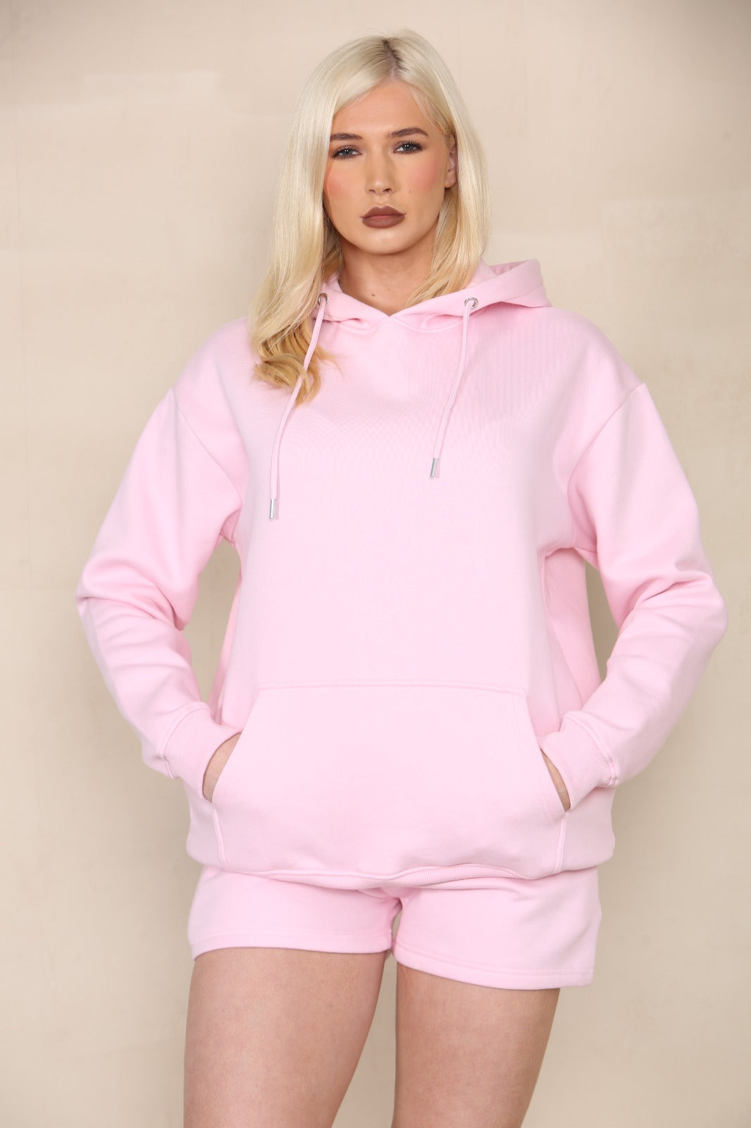Oversized Hoodie & Shorts Fleece Co-ord