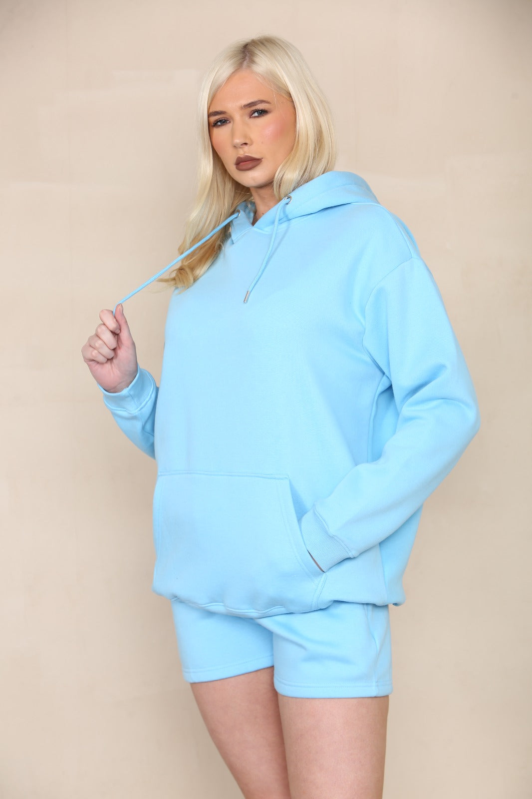 Oversized Hoodie & Shorts Fleece Co-ord