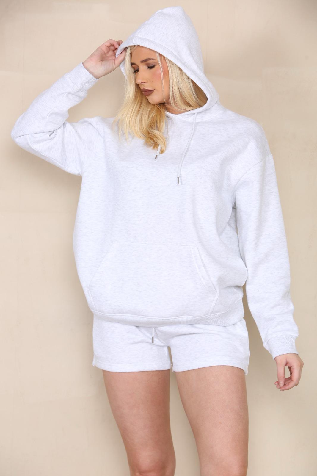 Oversized Hoodie & Shorts Fleece Co-ord