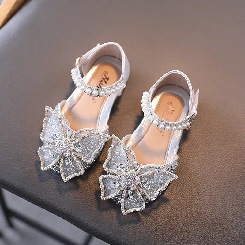 Sparkly Butterfly Sandals With Pearl Detail