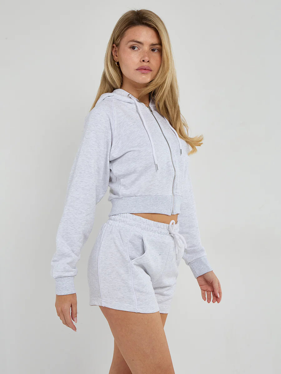 Piping Detail Hoodie & Shorts Co-ord