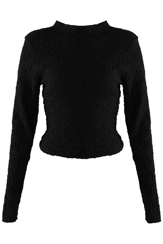 Textured Long Sleeve Top