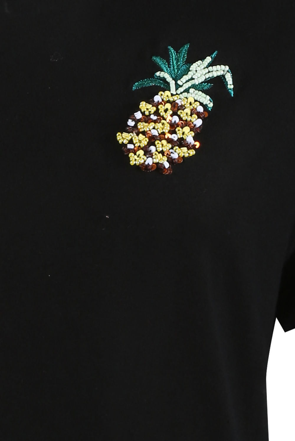 Black Pineapple Gem Trim Tee