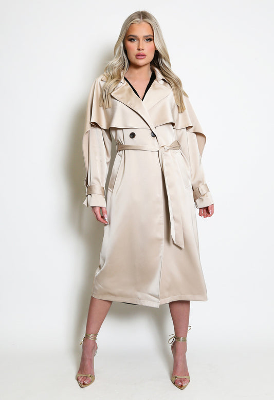 Luxe Satin Trench Coat