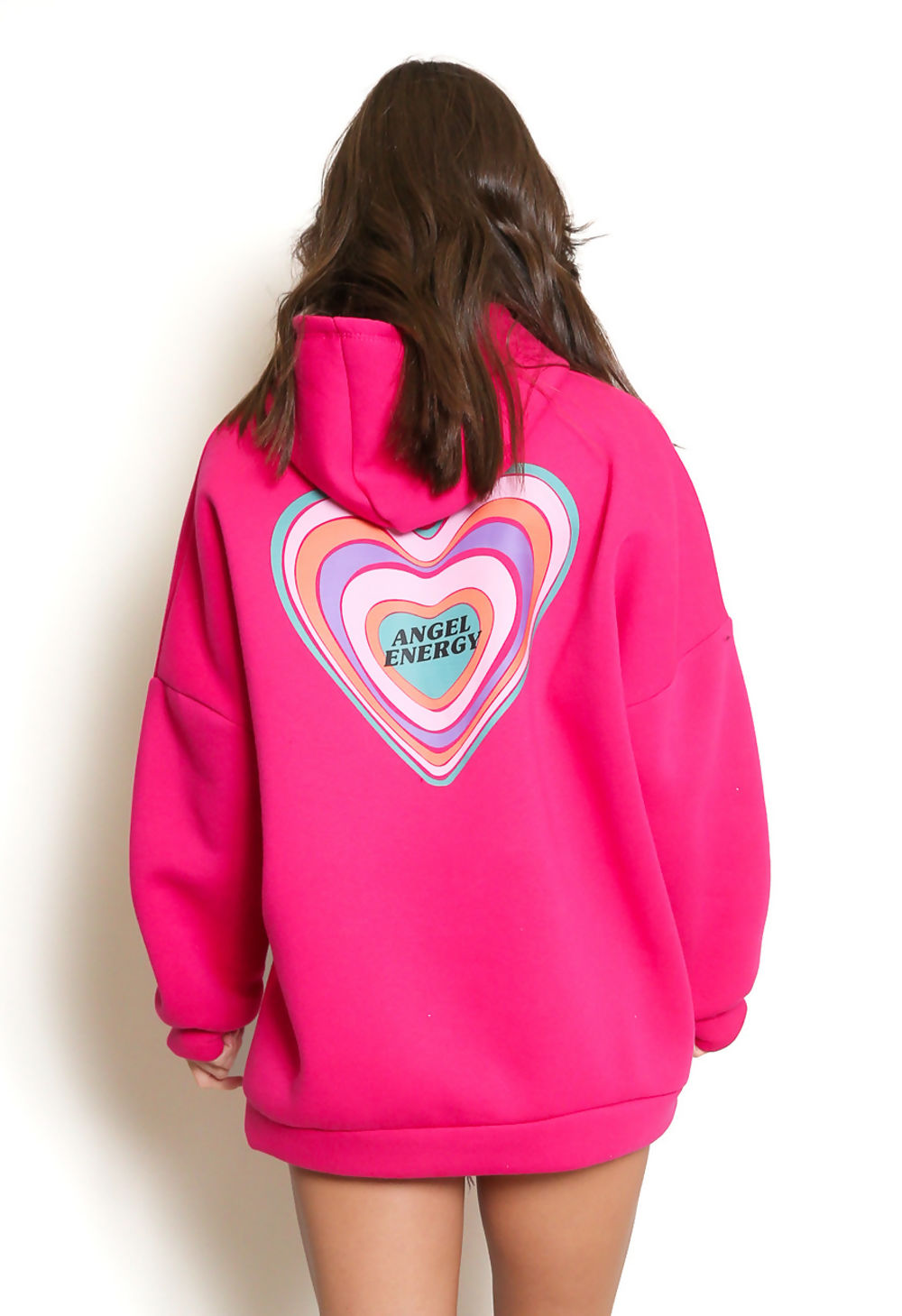 "Angel Energy" Heart Print Hoodie