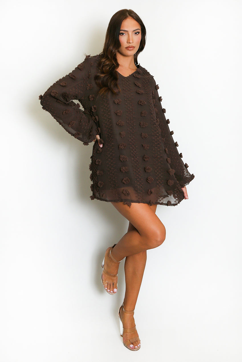 Chiffon Mini Shift Dress