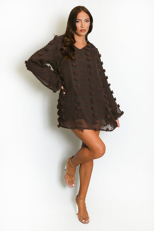 Chiffon Mini Shift Dress
