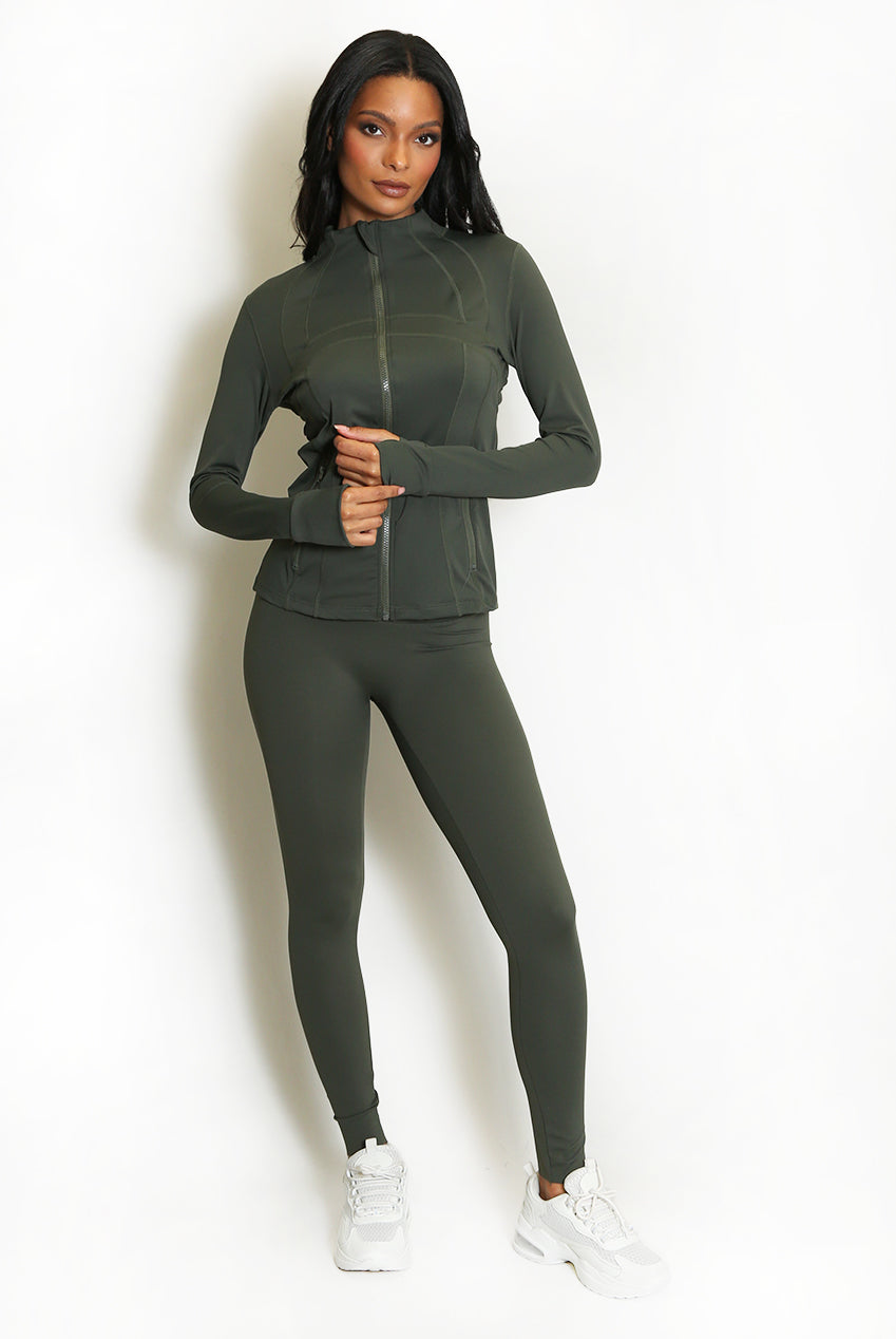 Sculpted Gym Jacket And Legging Set