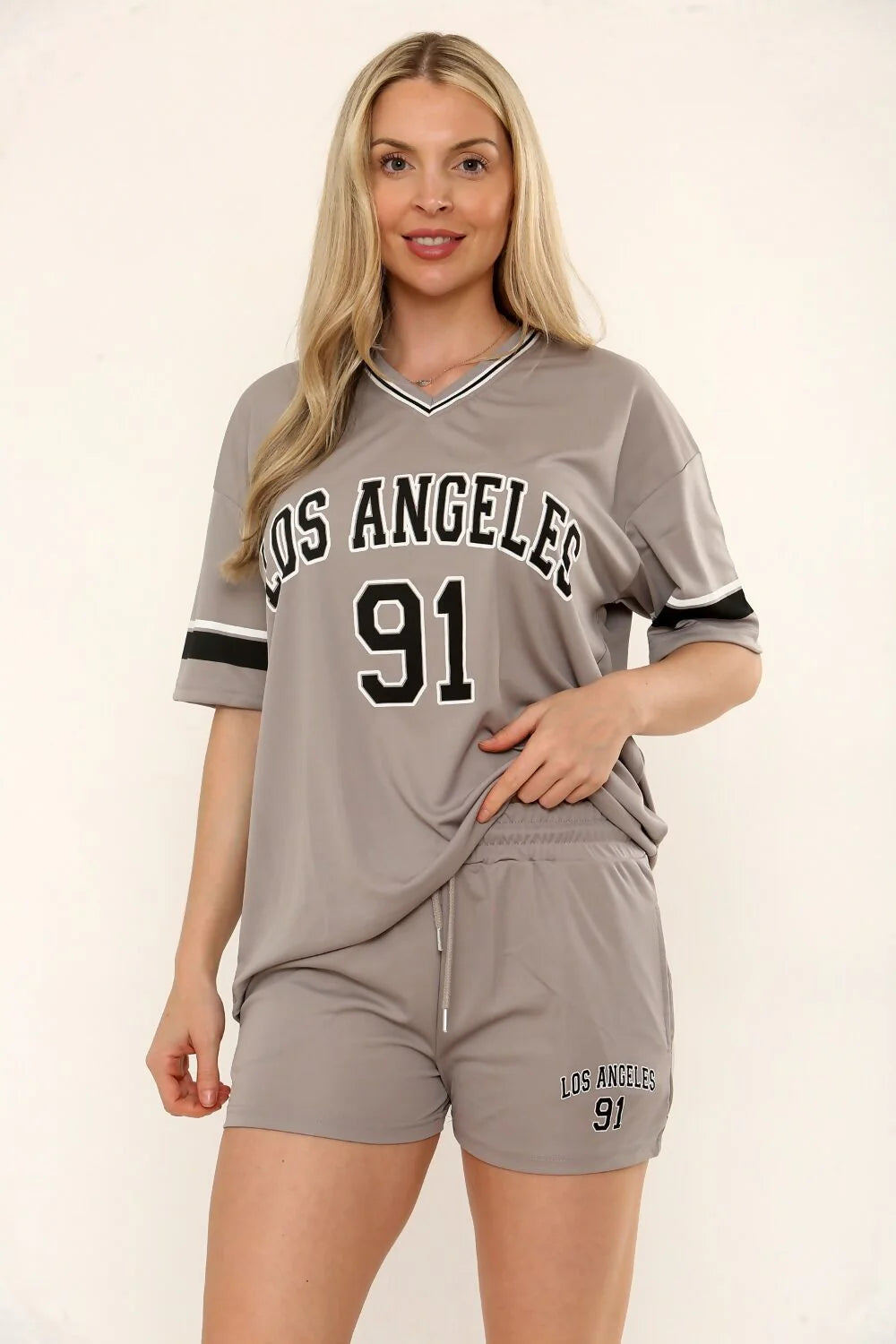 LA Varsity T-Shirt With Shorts Co-ord