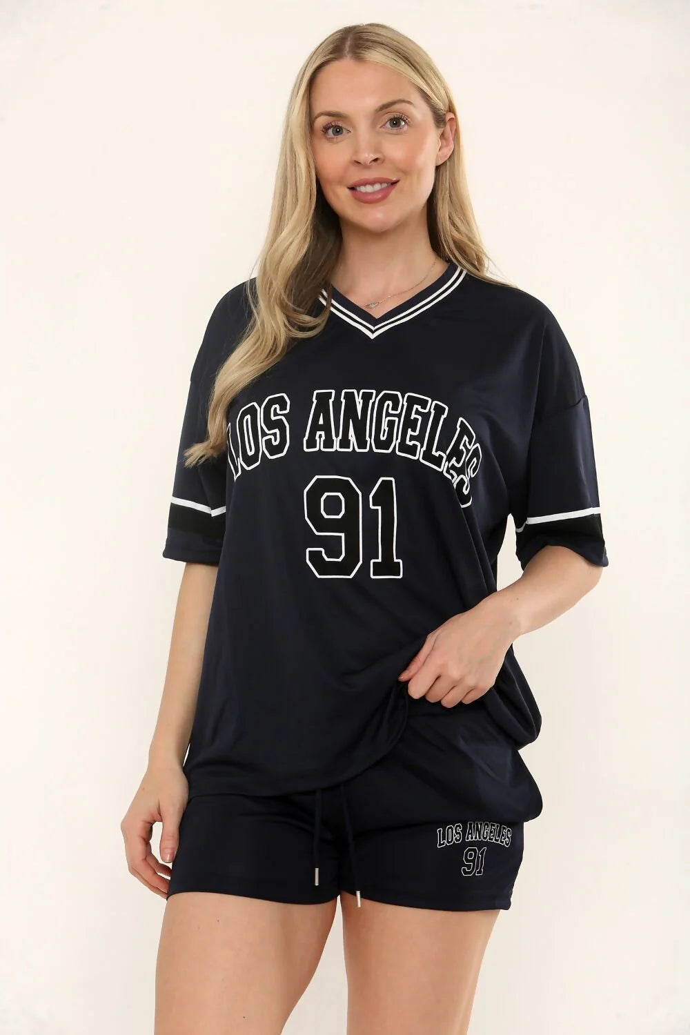 LA Varsity T-Shirt With Shorts Co-ord