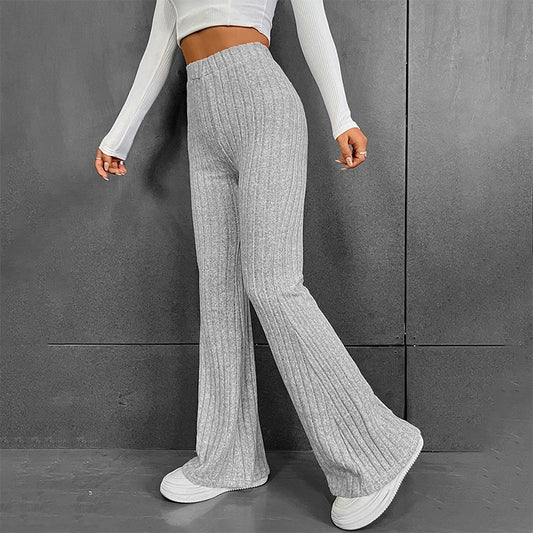 Ribbed Wide-Legged Pants