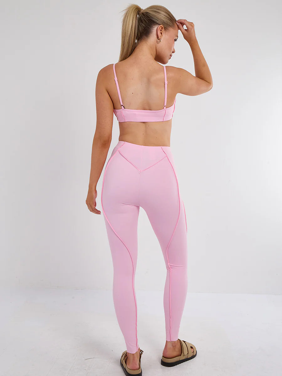 Seam Detail Bralet and Leggings Gym Set