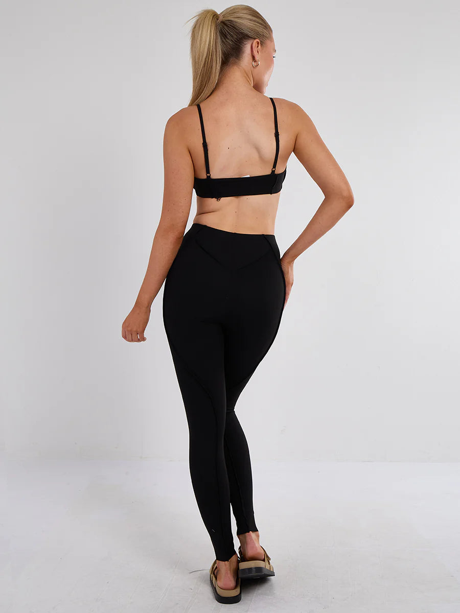 Seam Detail Bralet and Leggings Gym Set