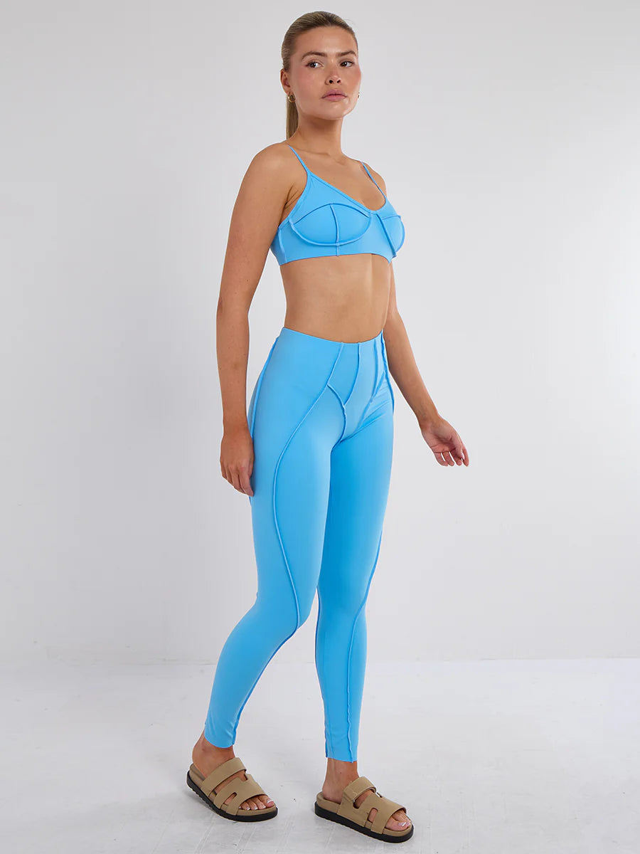Seam Detail Bralet and Leggings Gym Set