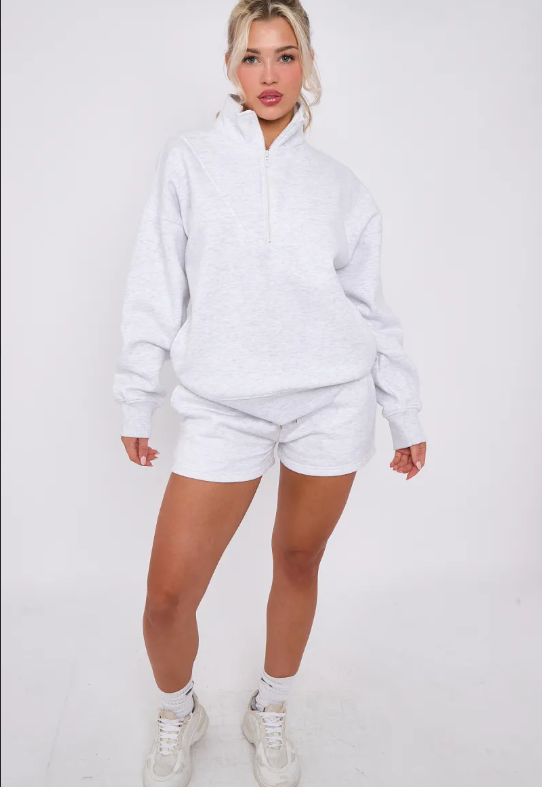 1/2 Zip Top & Shorts Fleece Co-ord