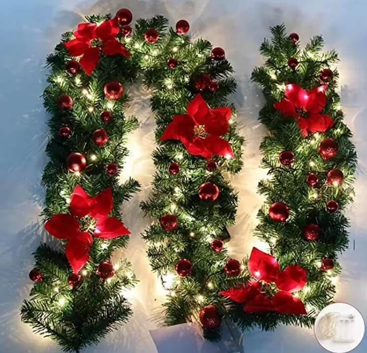 Christmas Garland Decoration With Lights