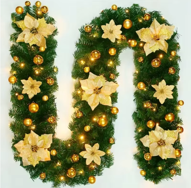 Christmas Garland Decoration With Lights