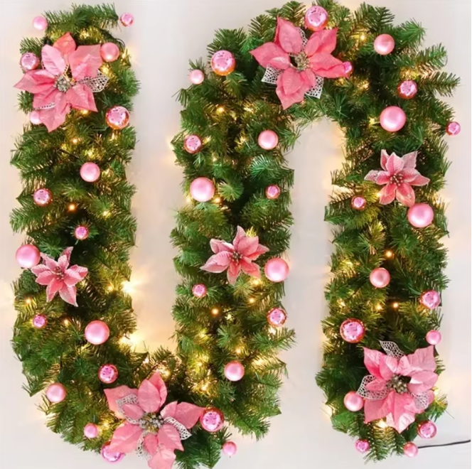 Christmas Garland Decoration With Lights