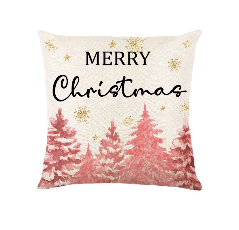 Pink Christmas Cushion Covers