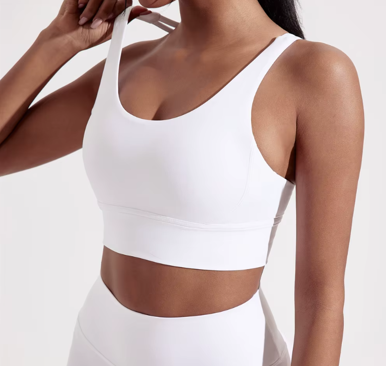 Solid Padded Cross Back Sports Bra