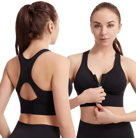 Zip Up Sports Bra