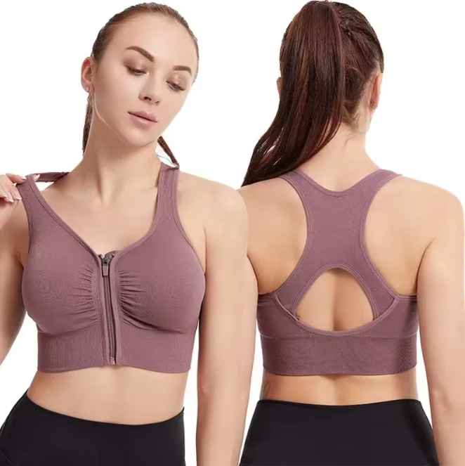 Zip Up Sports Bra