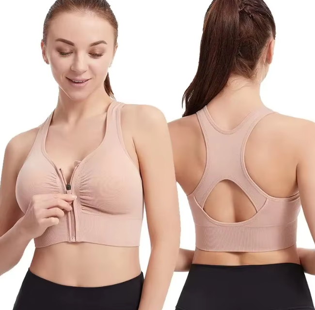 Zip Up Sports Bra