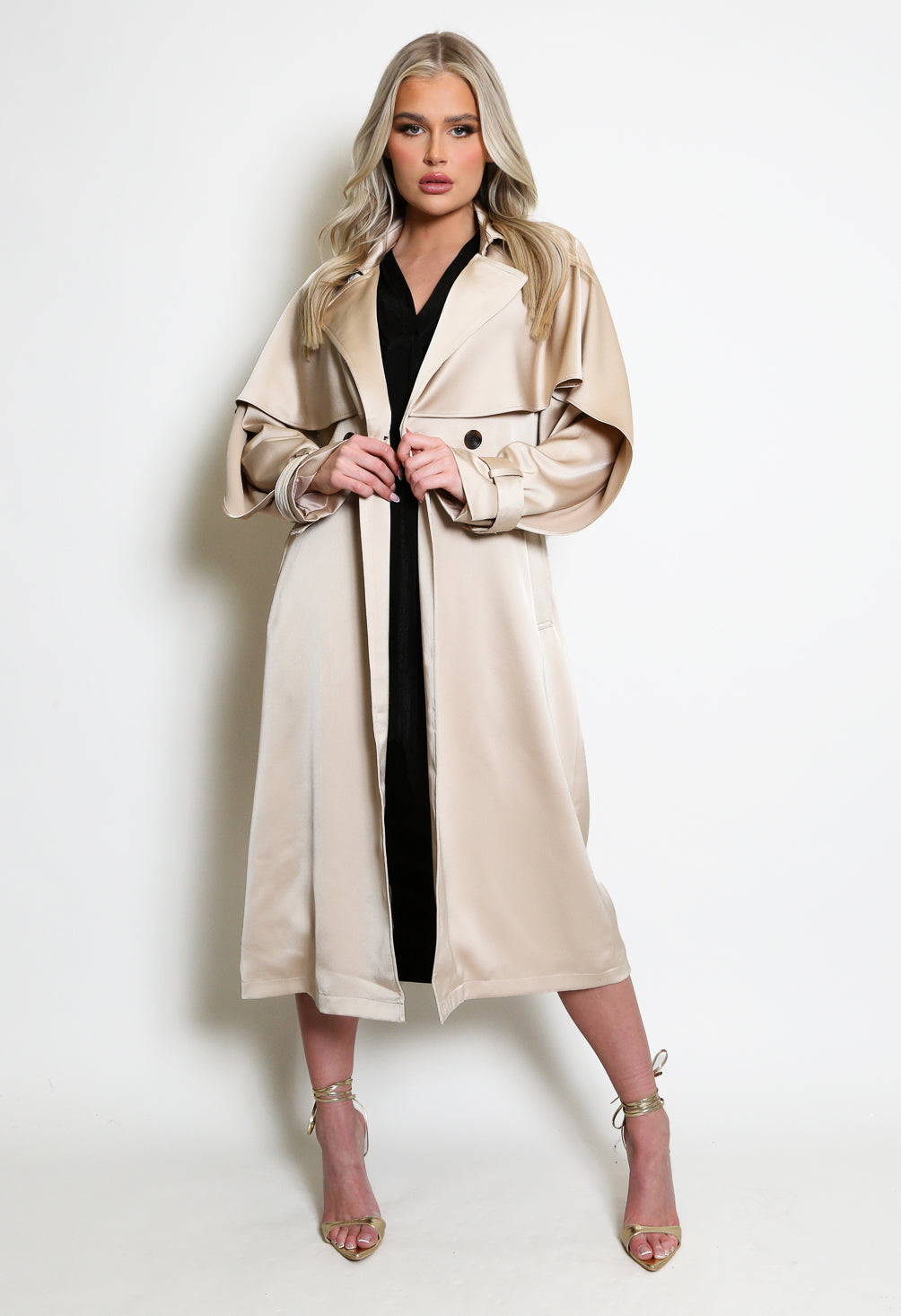 Luxe Satin Trench Coat