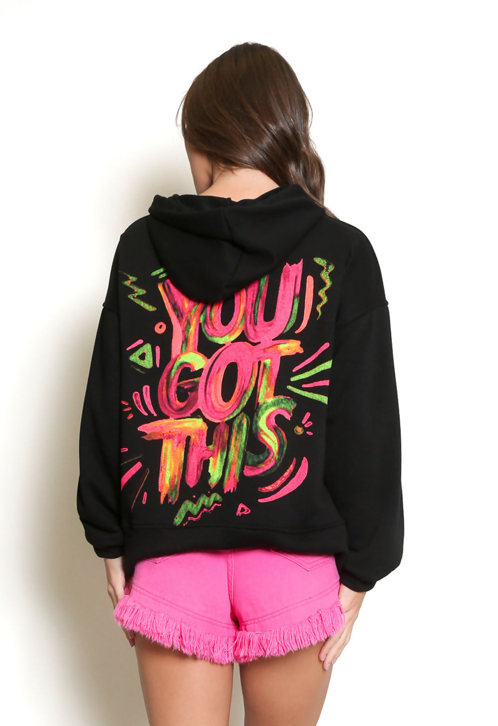 "You Got This" Printed Slogan Hoodie