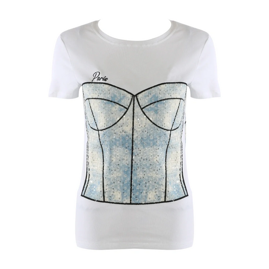 Corset Graphic Embellished T'Shirt