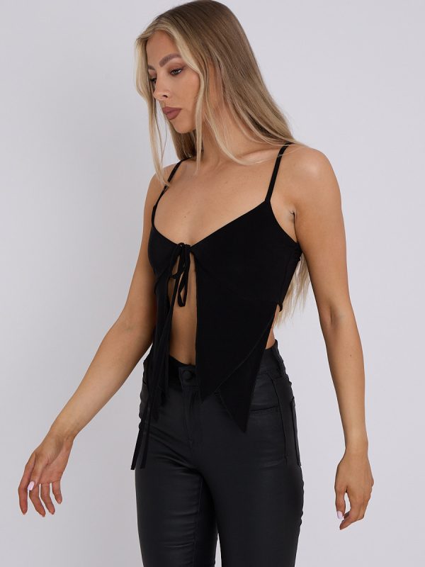 Frill Detail Slinky Bralet Crop Top