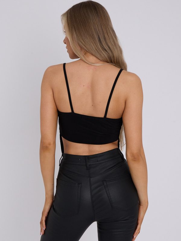 Frill Detail Slinky Bralet Crop Top